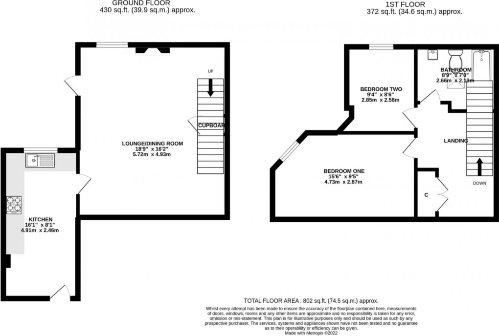 Floorplan for The Towerhouse Albert Terrace, Lostwithiel, Cornwall, PL22