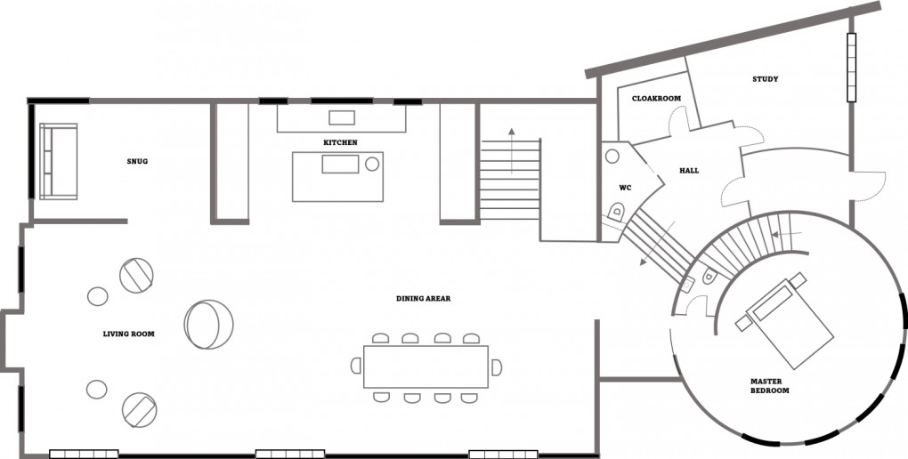Floorplan for Bodinnick, Fowey, Cornwall, PL23