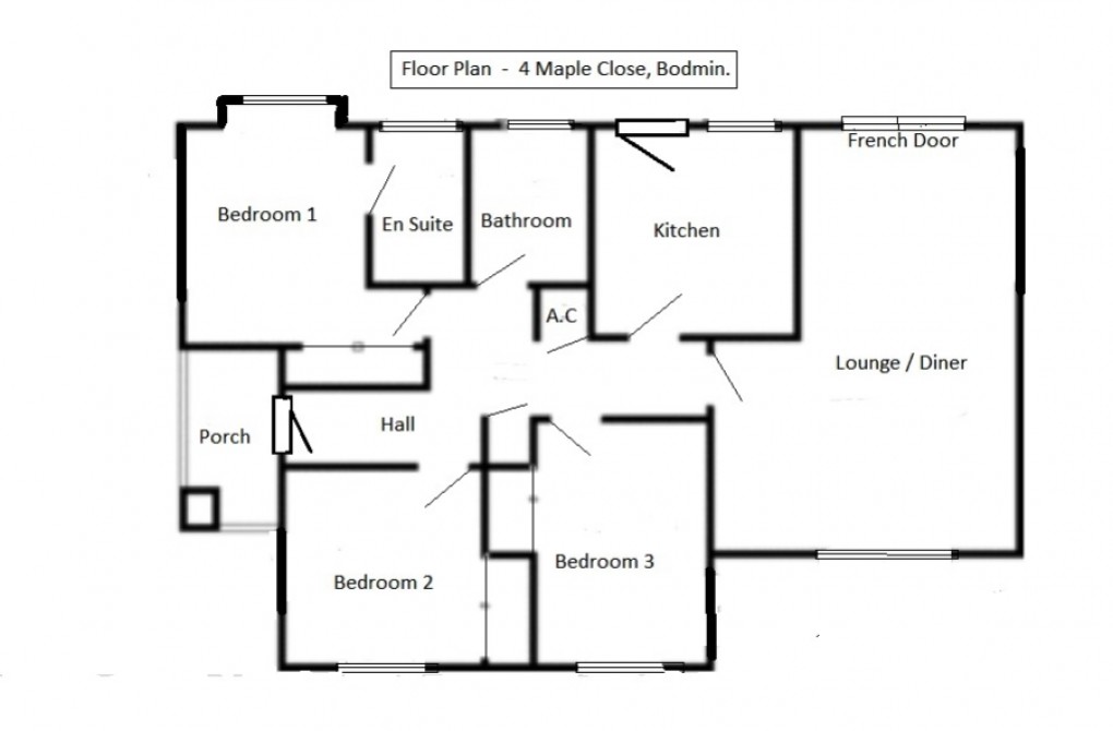 Floorplan for Maple Close, Bodmin, Cornwall, PL31