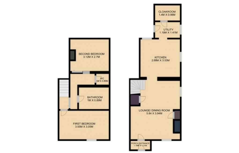 Floorplan for Windsor View, St. Cleer, Liskeard, Cornwall, PL14