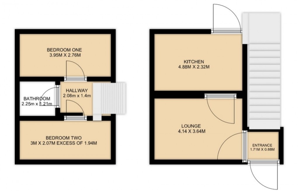 Floorplan for Pendoggett, St. Kew, Bodmin, Cornwall, PL30