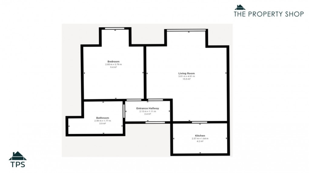 Floorplan for Flat 9 Richards Court, 8 Lower Bore Street, Bodmin